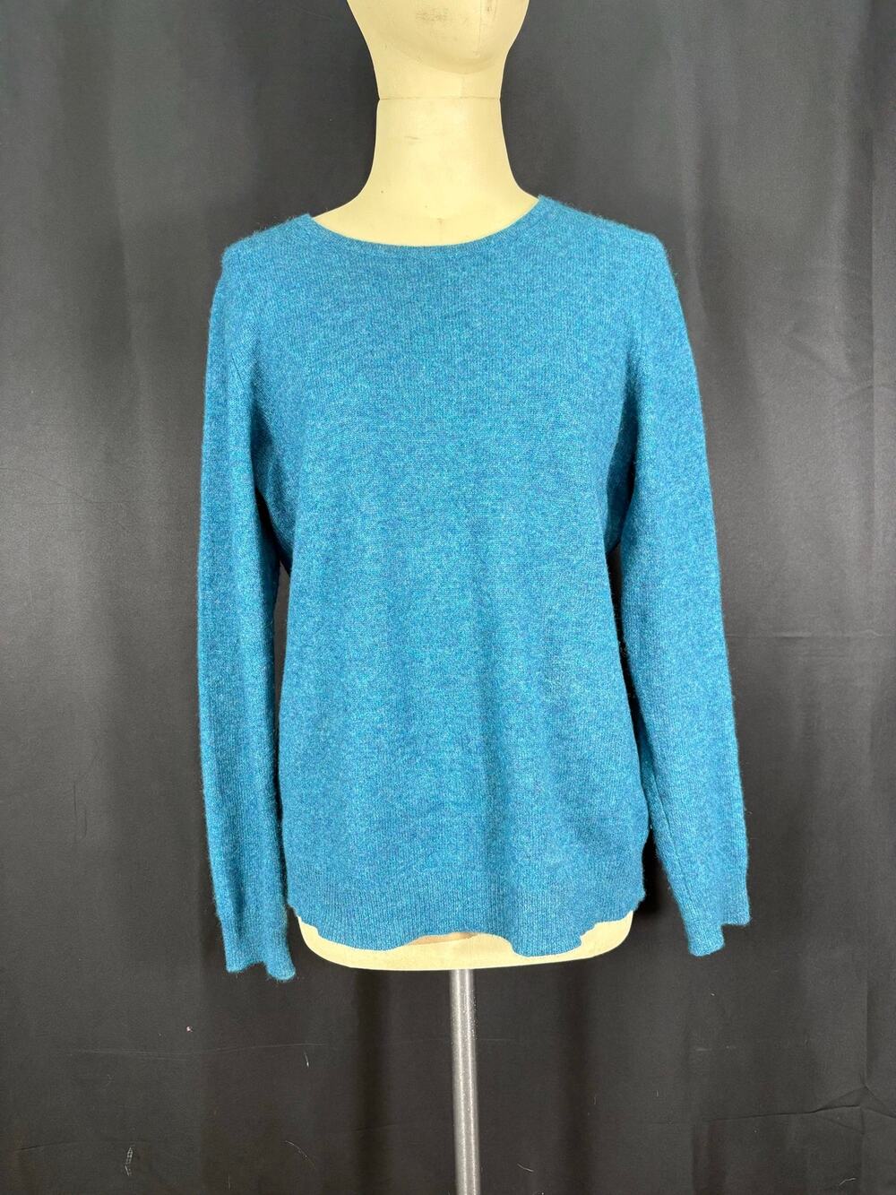 Cashmere Charter Club Luxury Soft Pullover Sweater Teal Blue Med